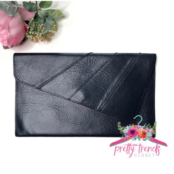 Sac à main vintage classique français Manfield en cuir noir à
